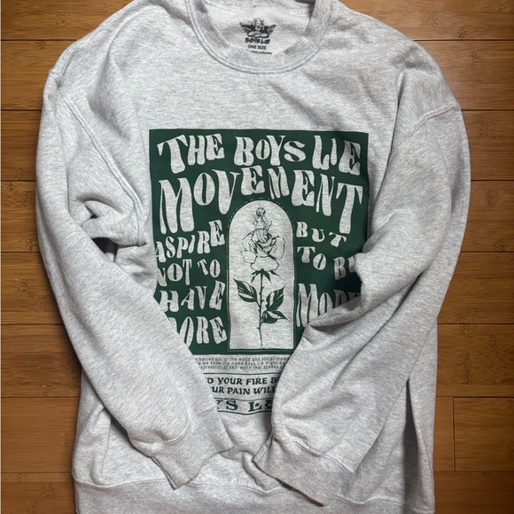 Boys Lie Sweaters - Boys Lie One Size Grey Crewneck